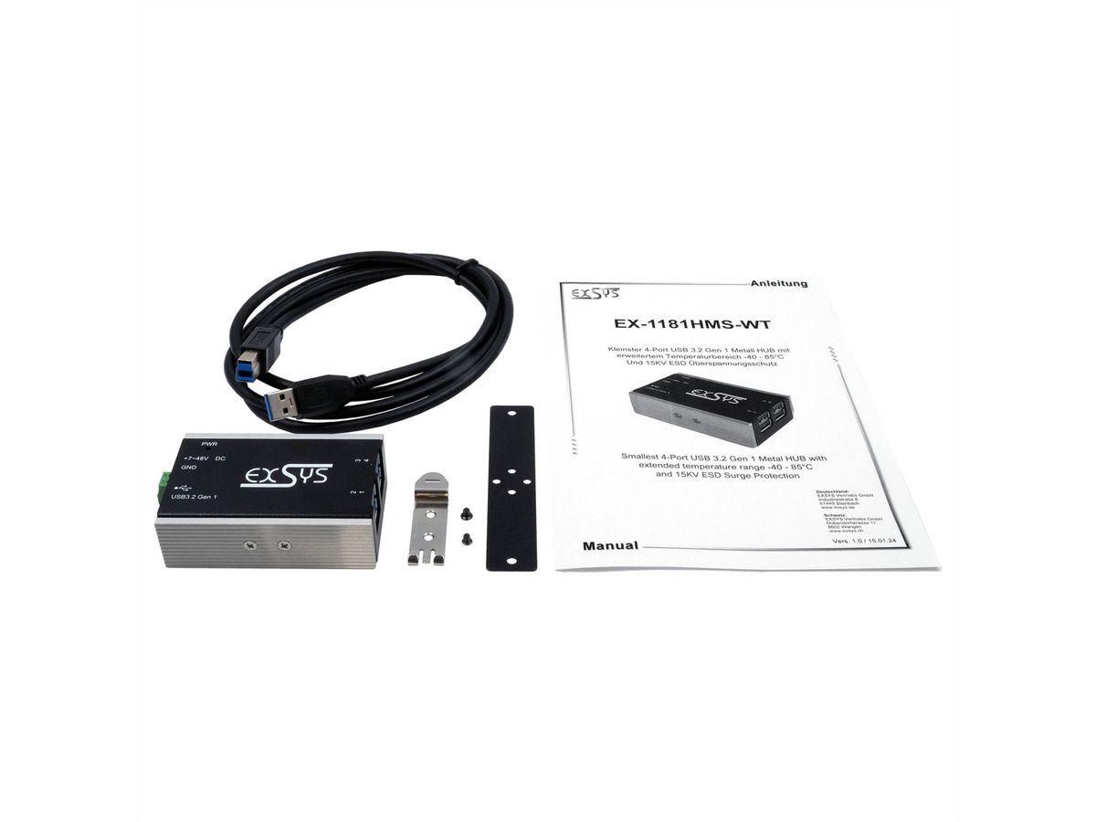 Exsys EX-1181HMS-WT 4-Port USB 3.2 Gen 1 Hub