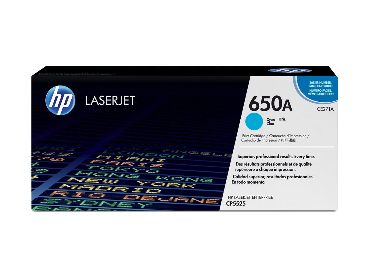 HP 650A Cyan Original LaserJet Tonerkartusche