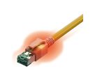 EasyLan DualBoot LED Patchkabel RJ45 S/FTP Kat.6A (Class EA), mit saCon Stecker, LSOH, gelb, 1,5 m