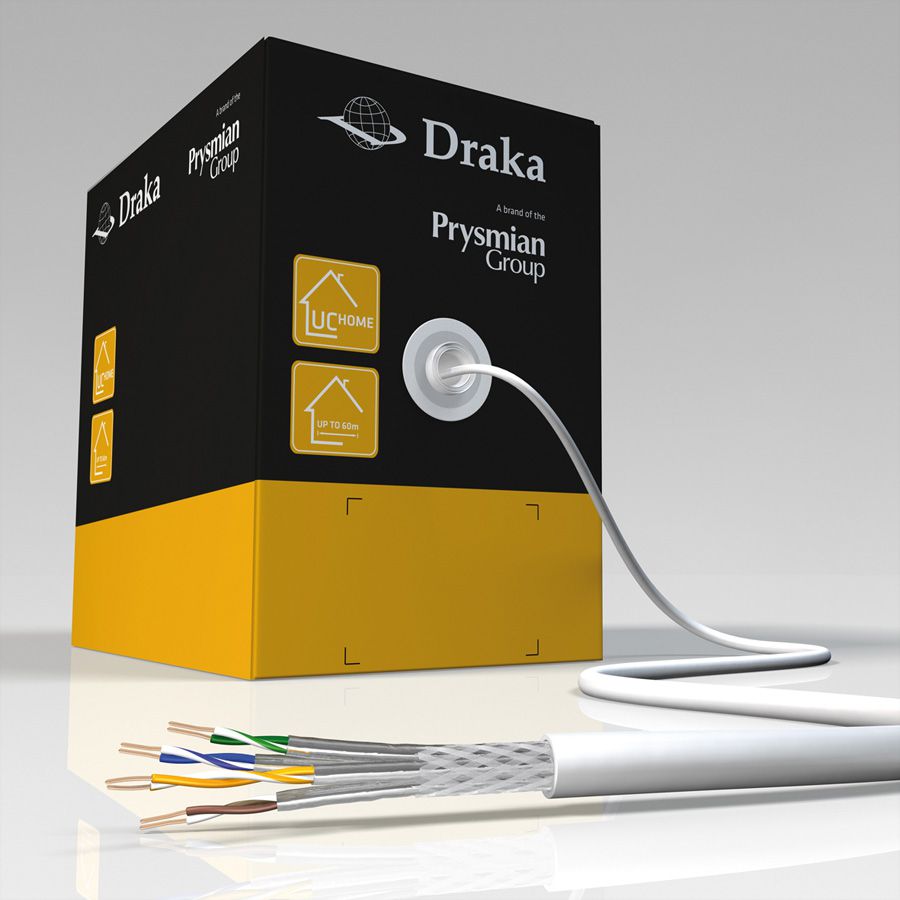 DRAKA UC HOME Cat.7 SS26 S/FTP 4P LSHF weiß, 350m-Box