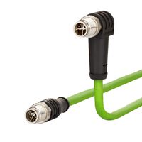 METZ CONNECT Verbindungsleitung M12 ST-M12 ST, 8polig, X-kodiert, gerade-gewinkelt, 5 m