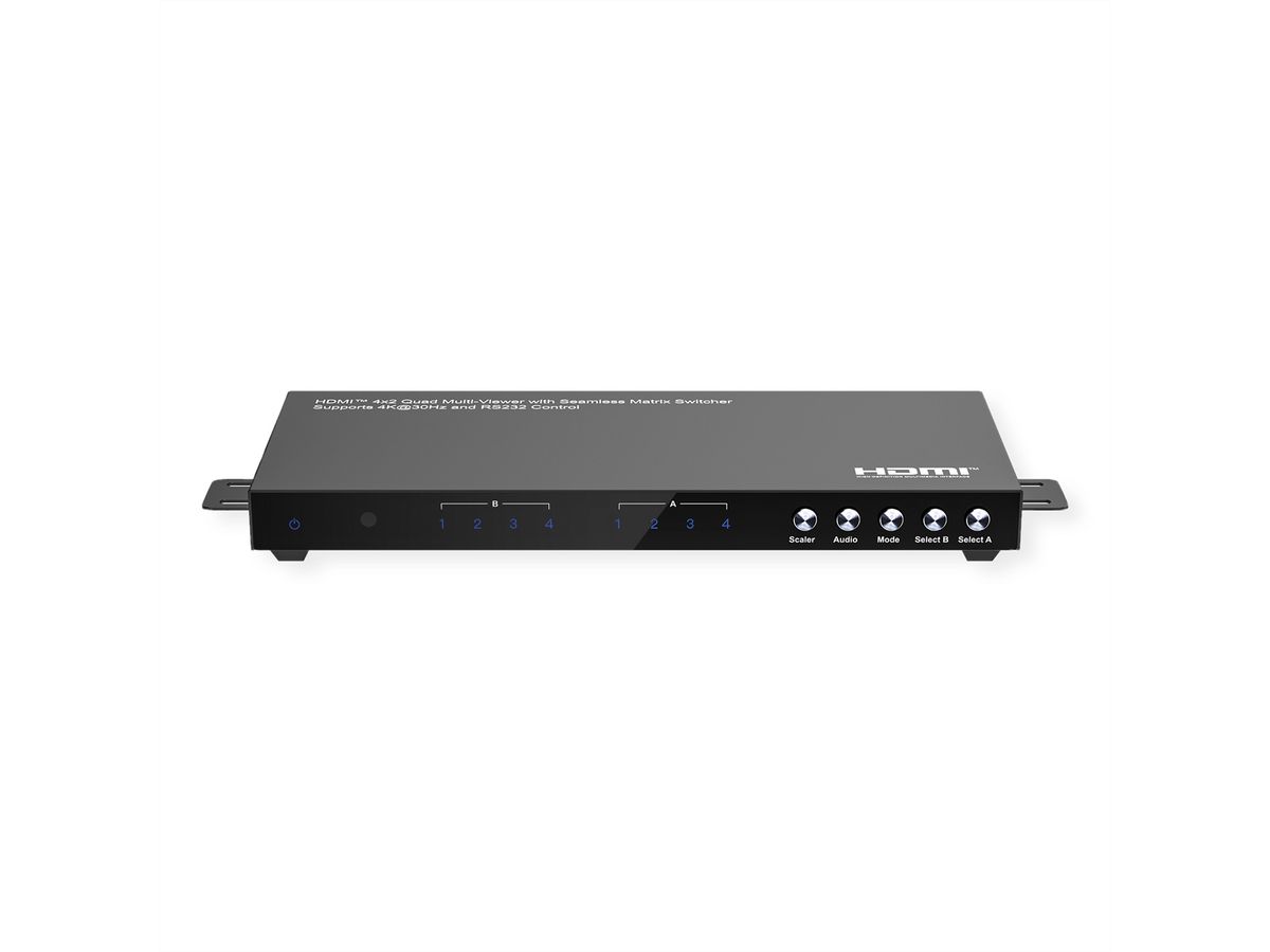 VALUE HDMI Matrix Switch, 4x2 QUAD Multi-Viewer, nahtlose Umschaltung