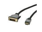 ROLINE Monitorkabel DVI (24+1) - HDMI, ST/ST, schwarz / silber, 5 m