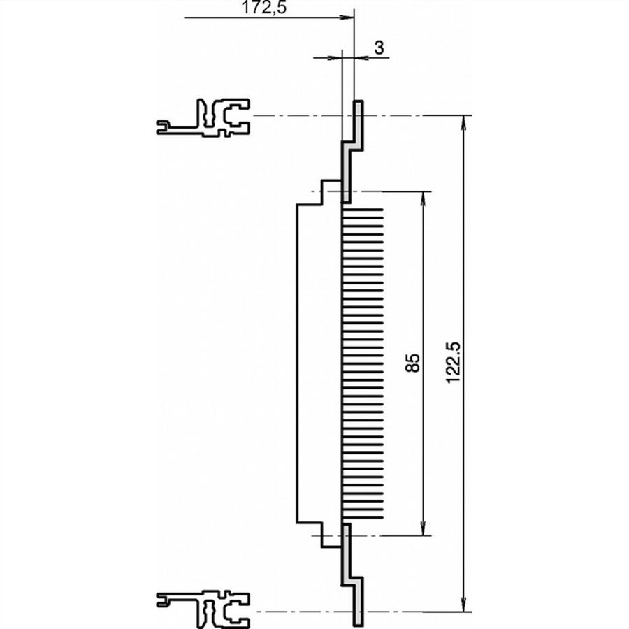 SCHROFF Z-Schiene für Steckverbinder nach DIN 41617, 31-polig (DIN 41617) - Z-SCHIENE 39TE F.DIN41617