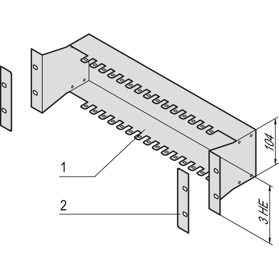 SCHROFF 19"-Montagewanne für LSA+ - 19"MODULTRAEGER 3HE LSA