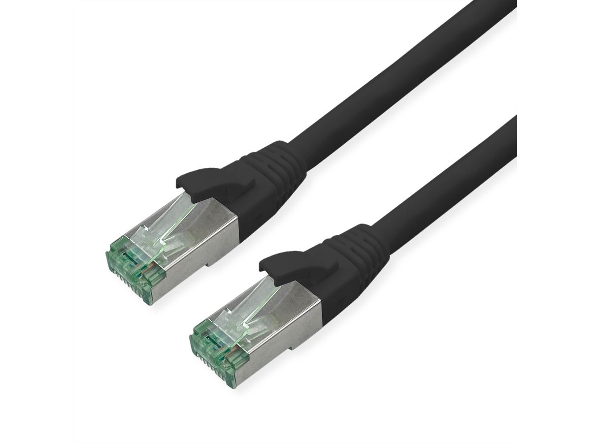 ROLINE RM Patchkabel Kat.6A S/FTP (PiMF), schwarz, 10 m