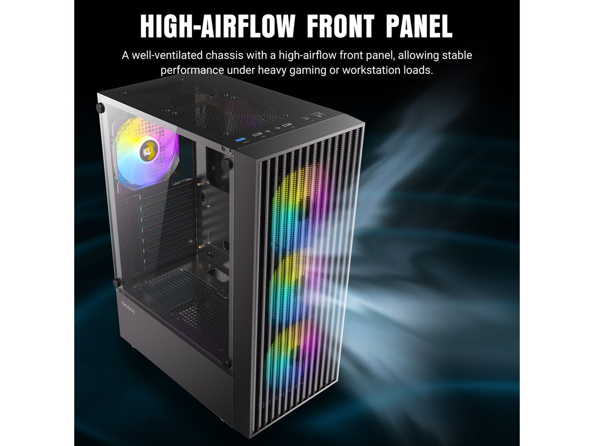 ANTEC AX27 RGB Elite PC Gehäuse Midi Tower Gaming ATX, schwarz