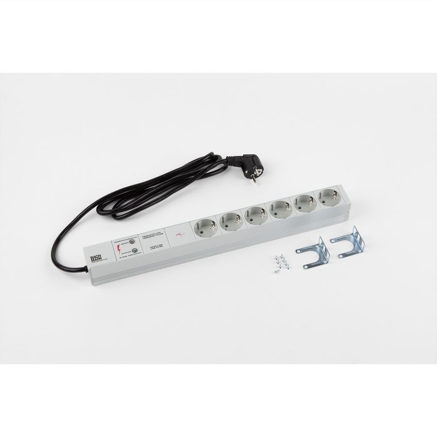 BACHMANN 19" Steckdosenleiste 6-fach mit GVS ohne Schalter