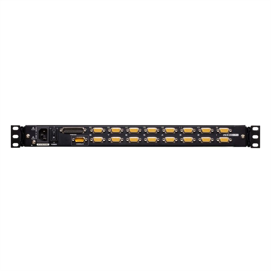 ATEN CL5716MW 43cm wide LCD KVM Switch, USB-PS/2, VGA, 16 Port, IT-Layout