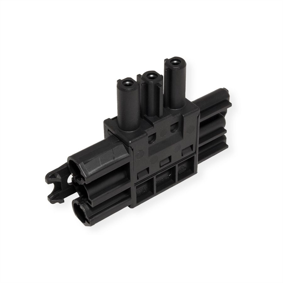 BACHMANN Verteilerblock WIELAND GST18 1xIn/2xOut, flach, schwarz