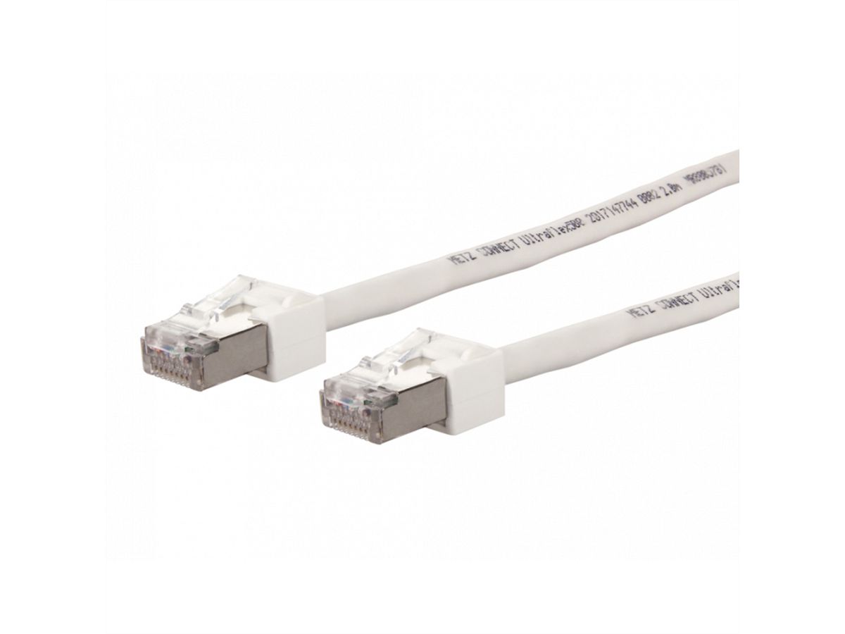 METZ CONNECT Patchkabel Kat.6 (Class E) S/FTP, Ultraflex500 VoIP, AWG 26, LSOH, weiß, 2 m