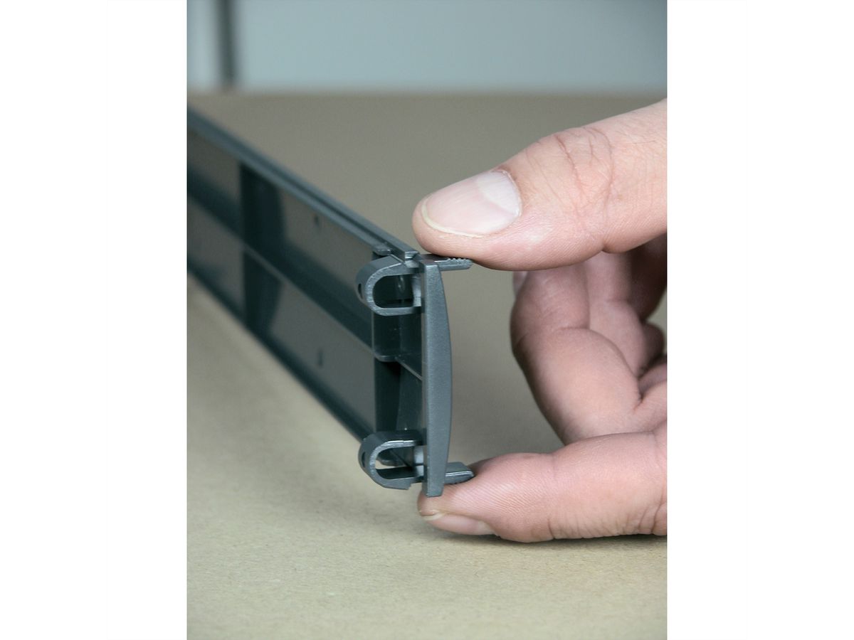 19"-Blindplatten zum Einklipsen, Kunststoff 1 HE, 10St., grau