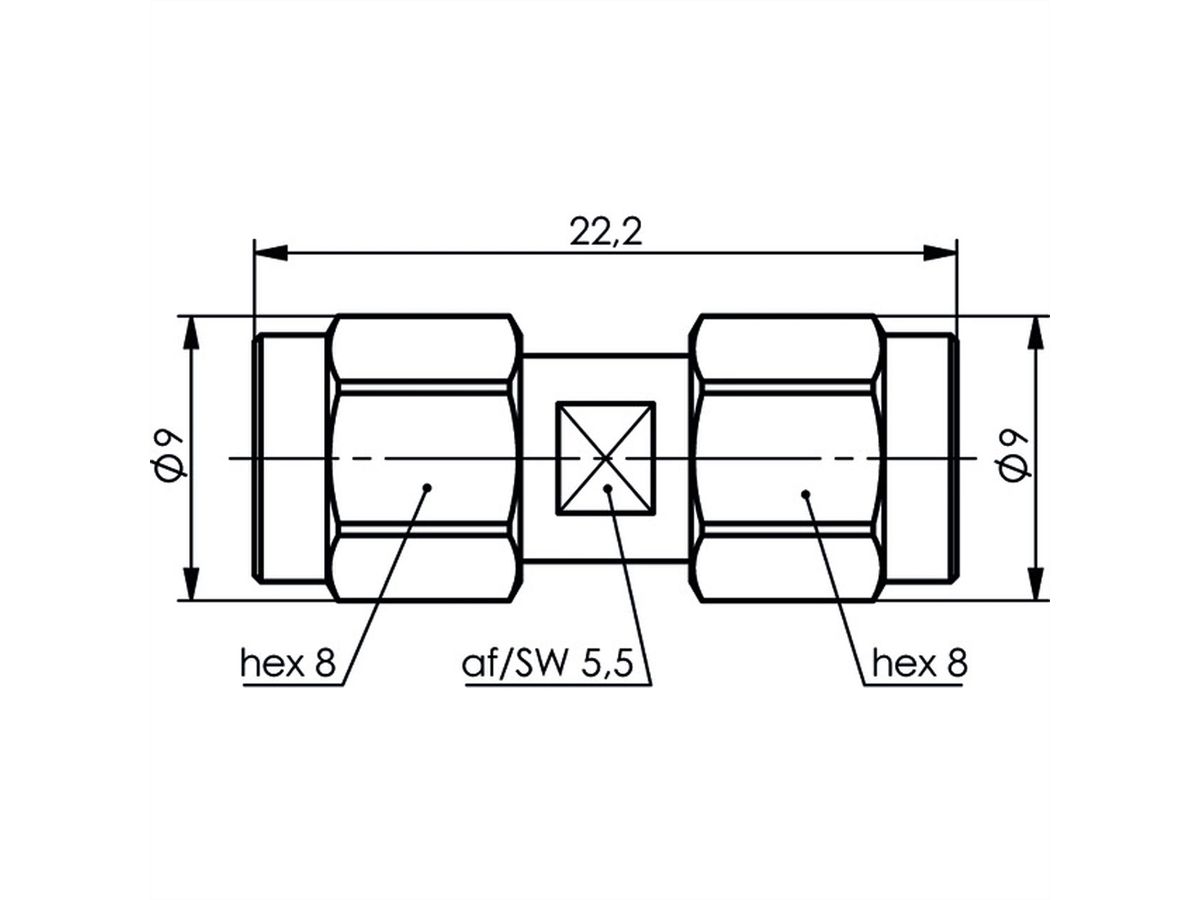 TELEGÄRTNER SMA-Verbinder, Stecker/ Stecker, vergoldet