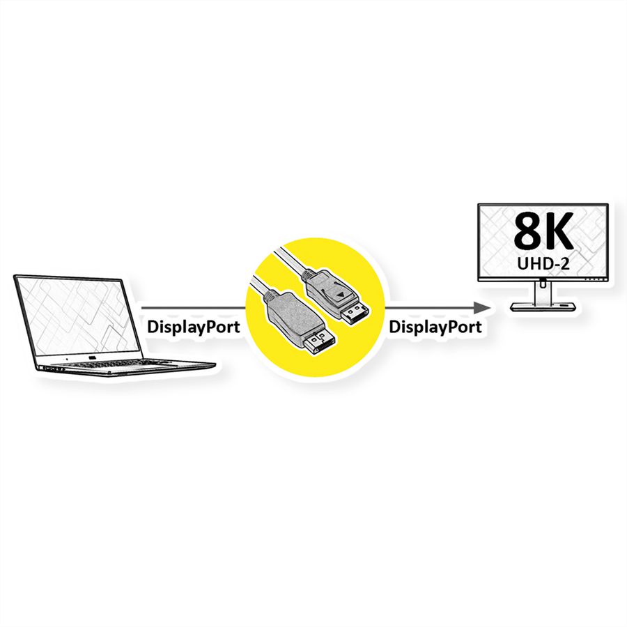 ROLINE DisplayPort Kabel, v2.0, DP ST - ST, schwarz, 2 m