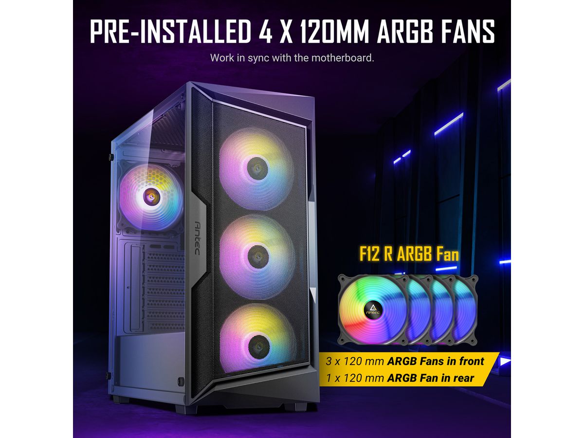 ANTEC AX61 Elite PC Gehäuse Midi Tower Gaming ATX, schwarz