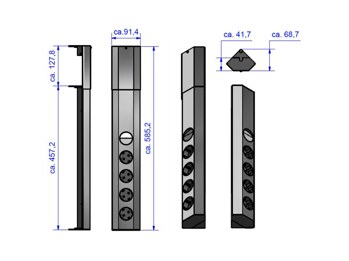 BACHMANN CASIA 4x Schutzkontakt, Schalter, Edelstahl - SECOMP 