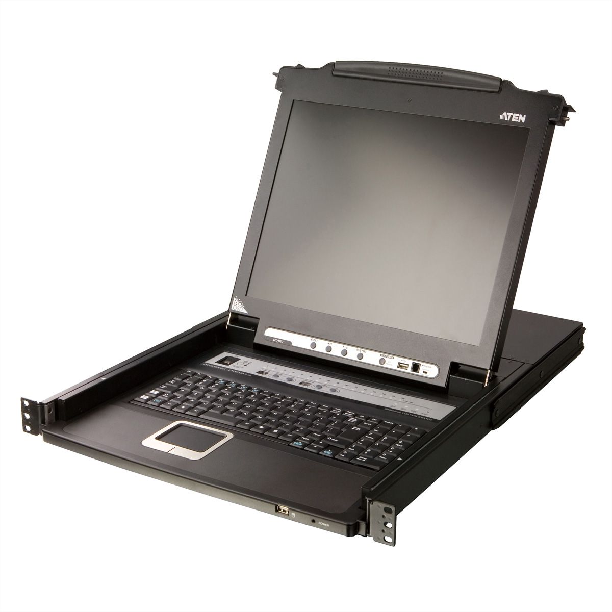 ATEN CL5716M 43cm-LCD KVM Switch, USB-PS/2, VGA, 16 Ports, DE-Layout