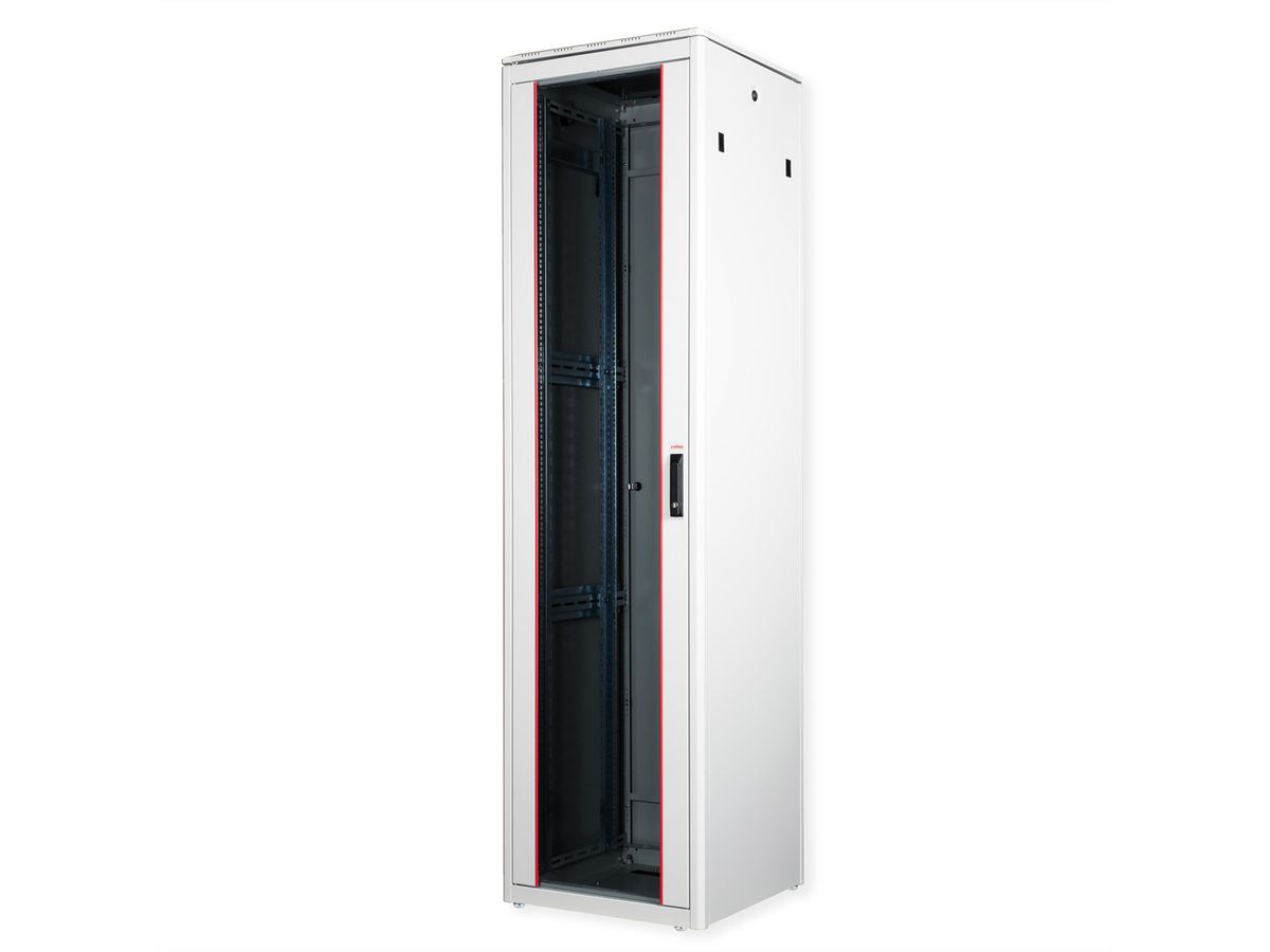 ROLINE 19-Zoll Netzwerkschrank Pro 47 HE, 600x600 BxT Glastür grau