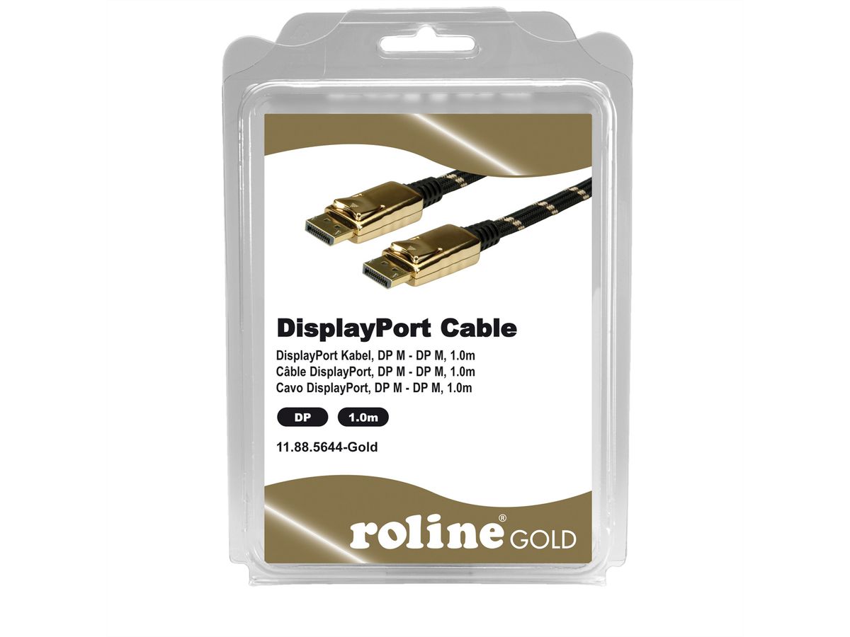 ROLINE GOLD DisplayPort Kabel, DP ST - ST, Retail Blister, 1 m