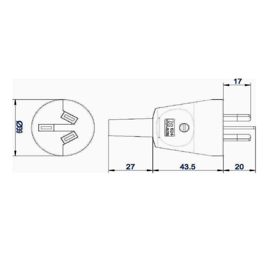 BACHMANN Schutzkontaktstecker, Australien 10A/250V, weiß