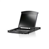 ATEN KL1516AiN KVM Over-IP Switch, 48cm TFT, VGA, PS/2-USB über Kat 5, 16 Ports, DE-Layout