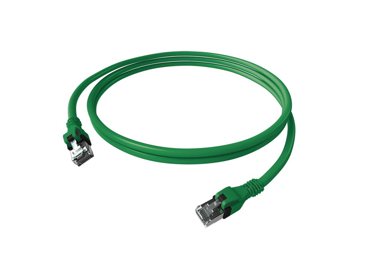 EasyLan DualBoot PushPull IP20 Patchkabel, Kat.6A (Class EA), S/FTP, grün, 7,5 m