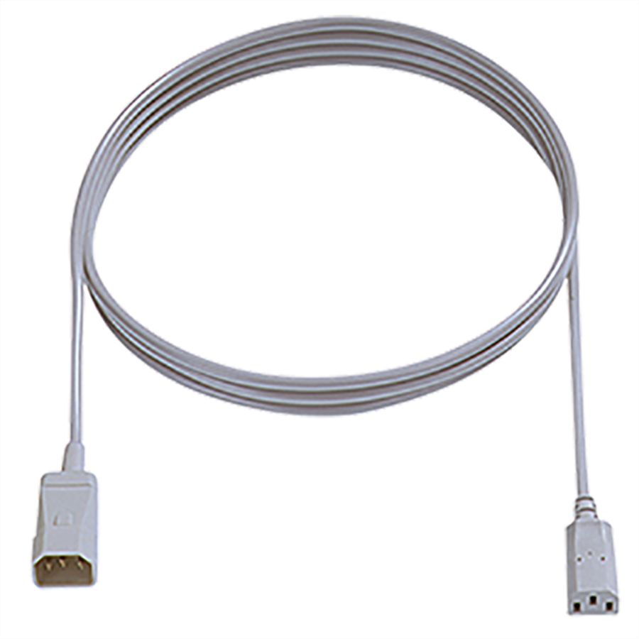 BACHMANN Kaltgeräteverlängerung H05VV-F 3G1,0mm², C14 / C13, grau, 1 m