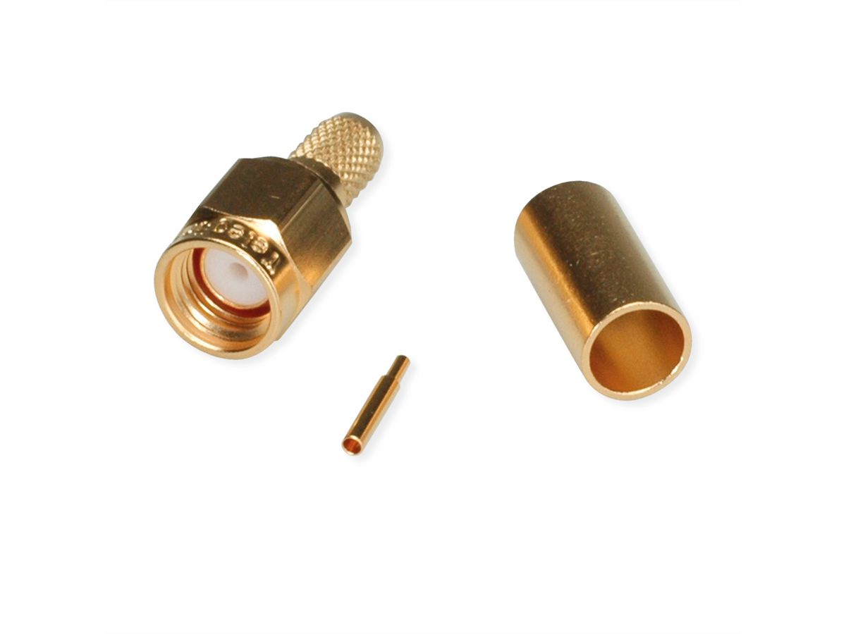 TELEGÄRTNER SMA-Crimpstecker für RG-58C/U, vergoldet, Löt-/Crimpanschluss