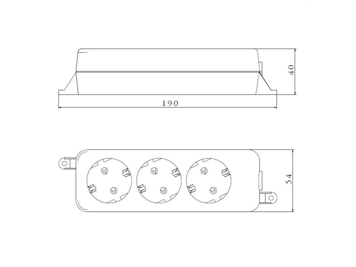 BACHMANN SELLY Steckdosenleiste 3x Schutzkontakt, Montagelaschen, weiß, 1,5 m