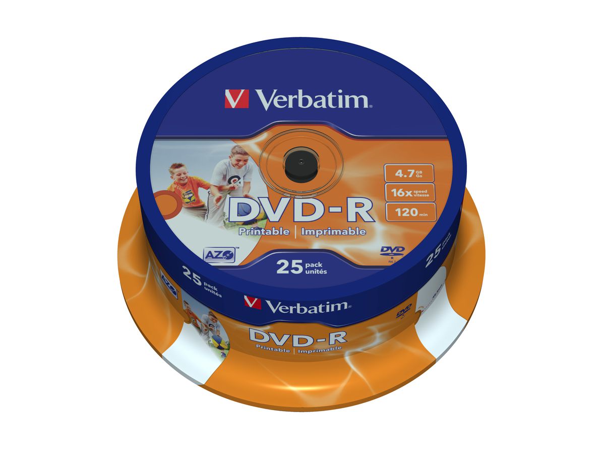 Verbatim DVD-R Wide Inkjet Printable ID Brand 4.7GB DVD-R 25Stück(e)