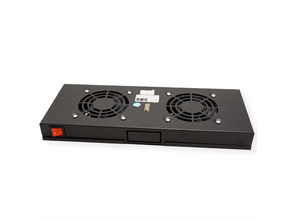 ROLINE 19-Zoll Lüftereinheit 2 Lüfter, ON/OFF  schwarz