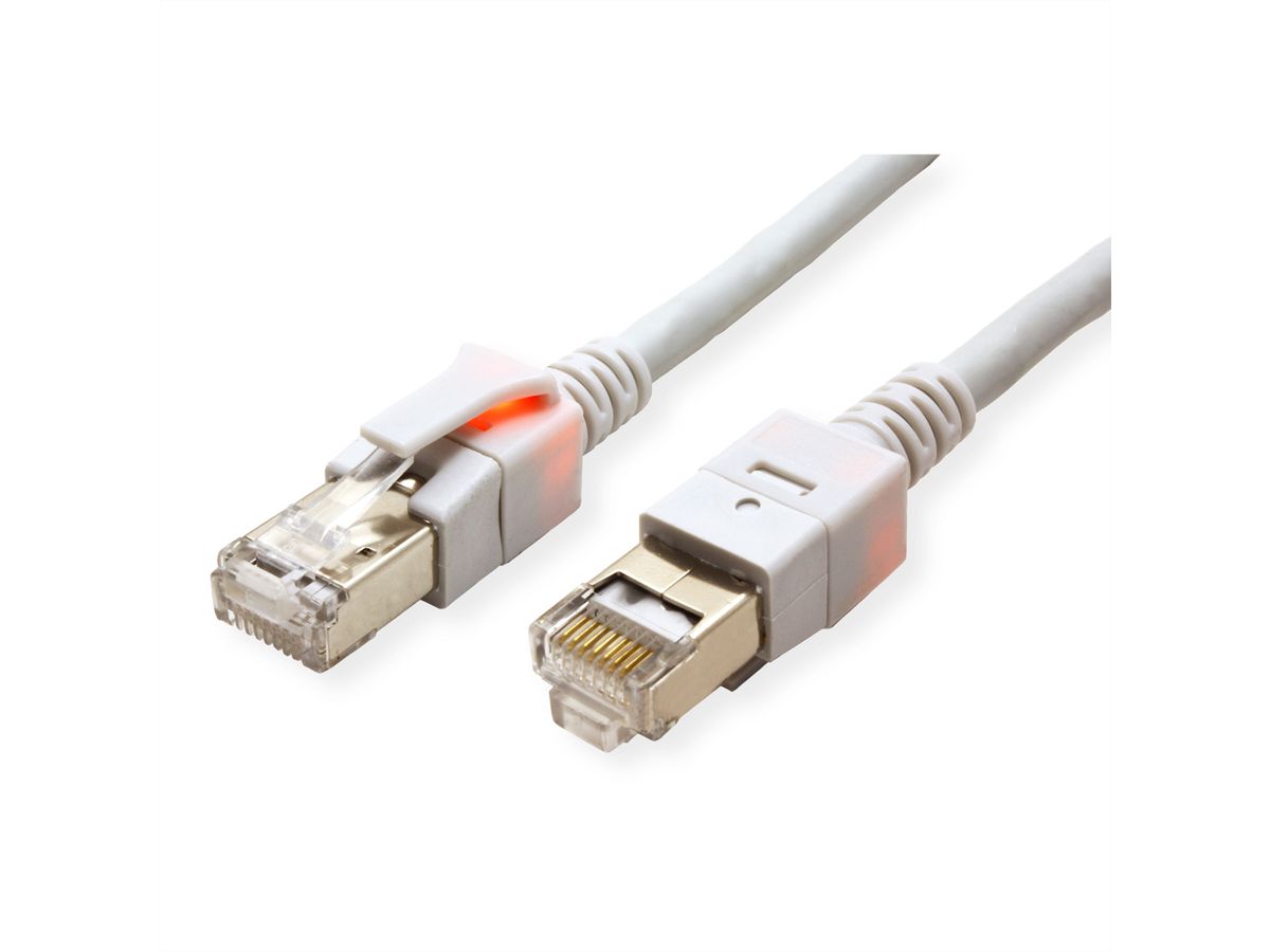 EasyLan DualBoot LED Patchkabel RJ45 S/FTP Kat.6 (Class E), mit saCon Stecker, LSOH, grau, 1 m