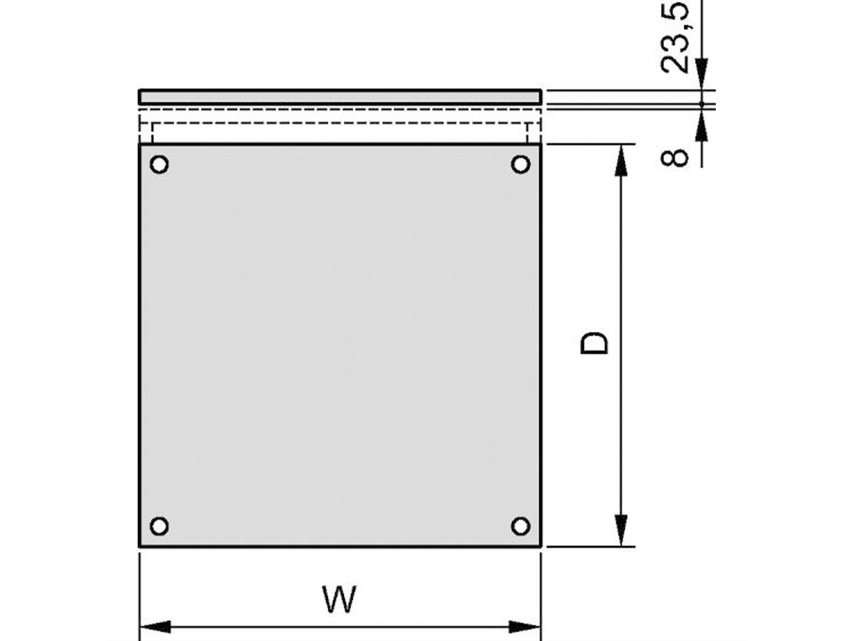 SCHROFF Dach, angehoben, RAL 7030 - DACH, ANGEHOB.600B 600T 7021