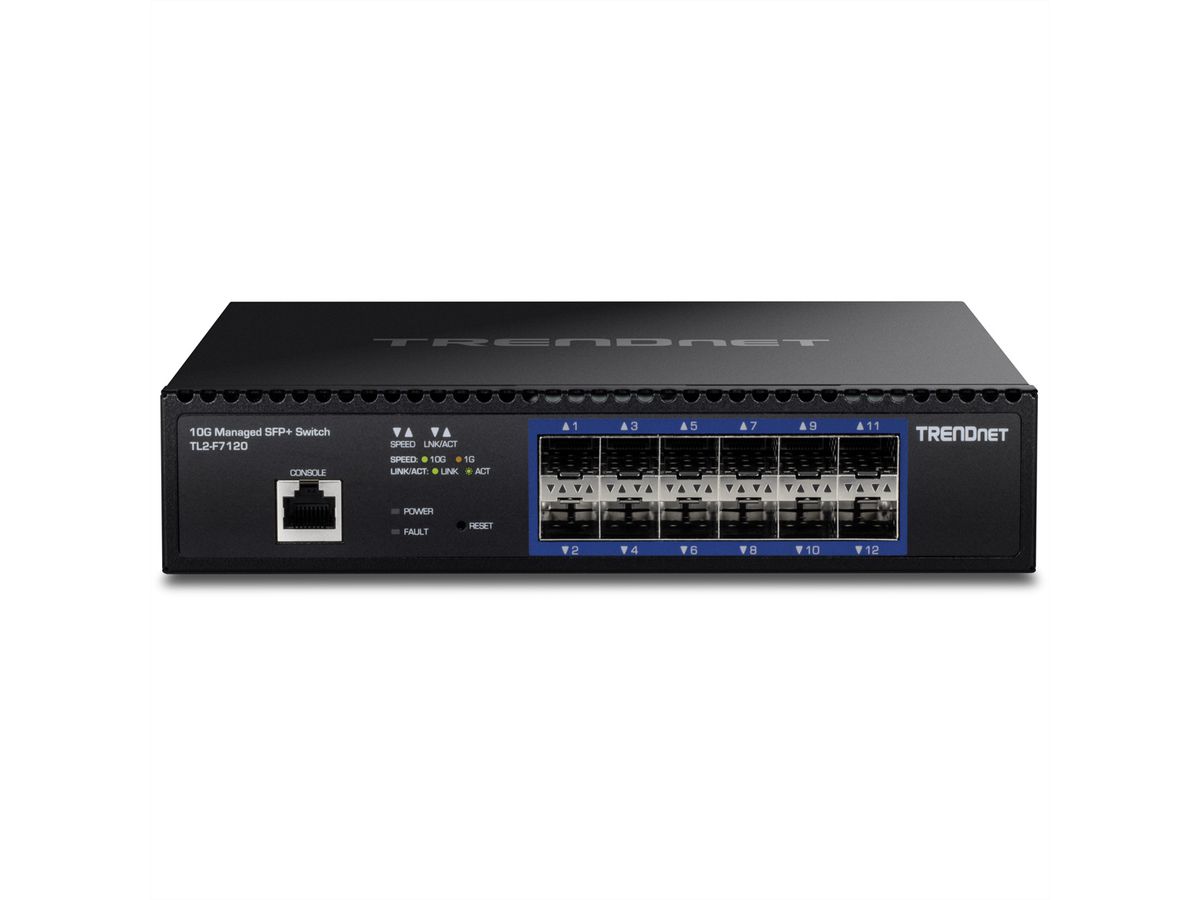 TRENDnet TL2-F7120 12 Port Switch, 10G Layer 2 Managed SFP+