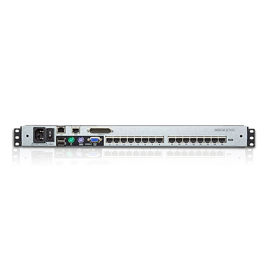 ATEN KL1516AiN KVM Over-IP Switch, 48cm TFT, VGA, PS/2-USB über Kat 5, 16 Ports, DE-Layout