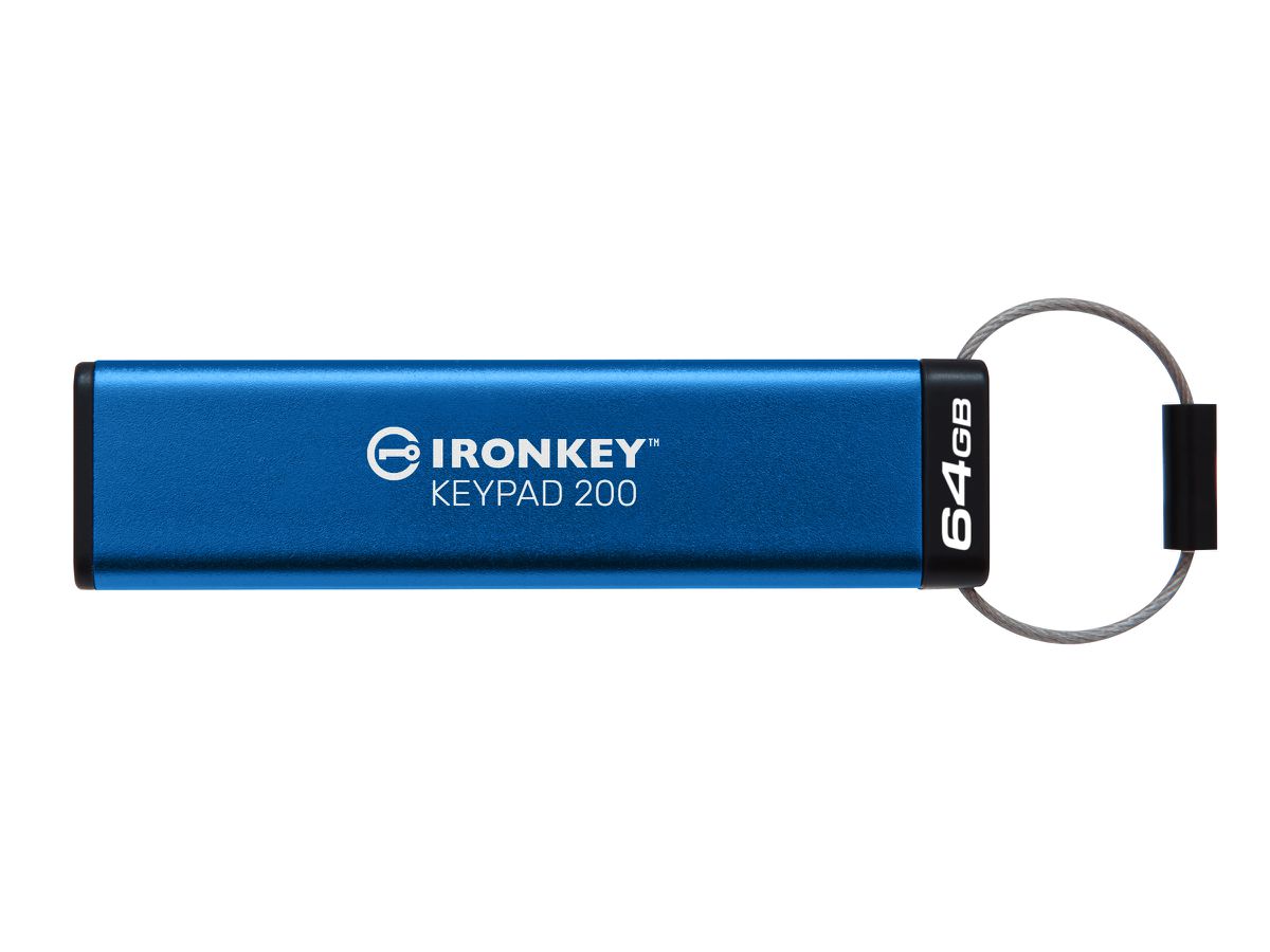 Kingston Technology IronKey 64GB Keypad 200, FIPS 140-3 Lvl 3 (ausstehend) AES-256 Verschlüsselung