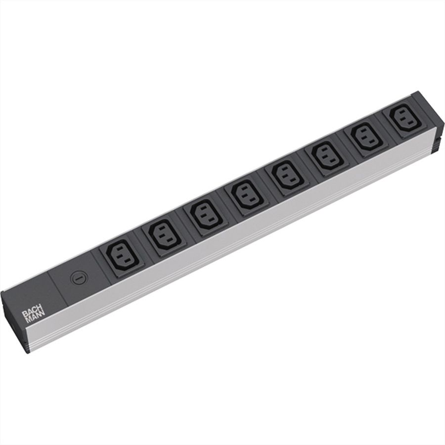 BACHMANN 19" Steckdosenleiste 8x C13 Buchsen, mit Schutzkontakt-Stecker, 10A Sicherung