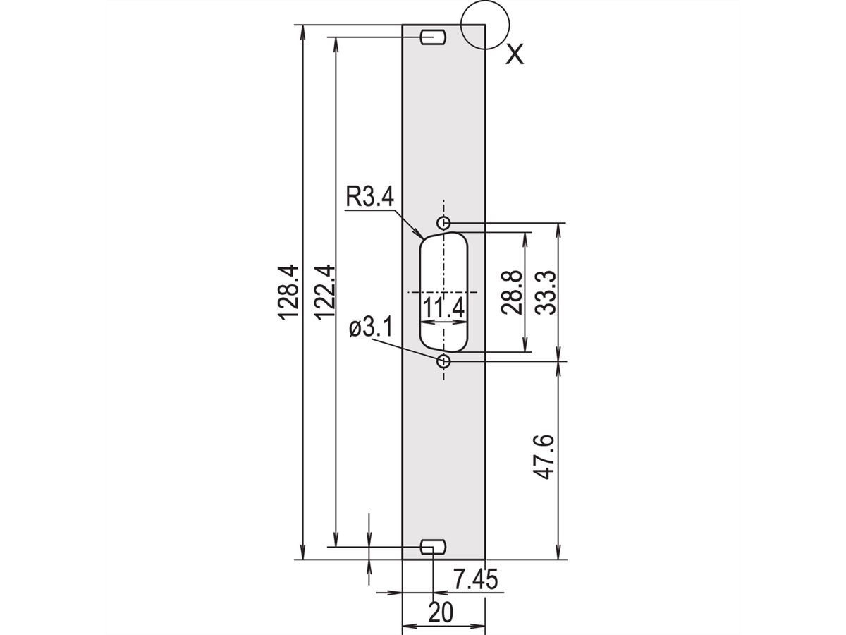 SCHROFF Frontplatten für D-Sub Steckverbinder - TEILFRONPL.3HE 4TE 1X15 DC