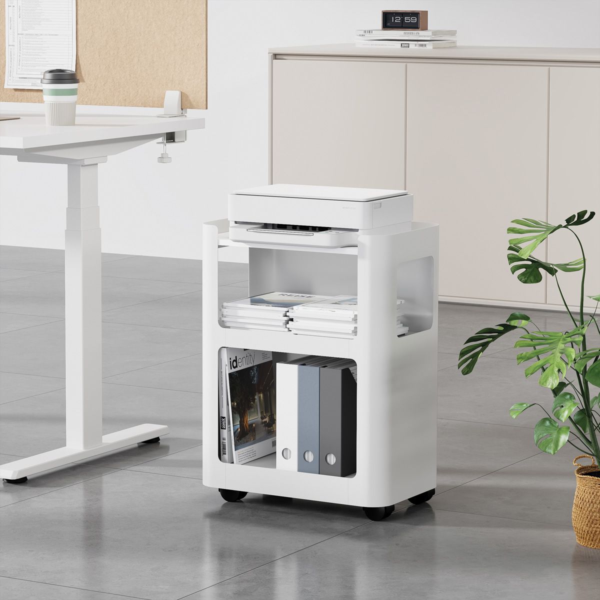 VALUE Mobiler und offener Schrank, weiß