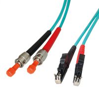 LEONI LWL-Kabel duplex 50/125µm OM3, R&M E2000 / Euromicron ST, 1 m