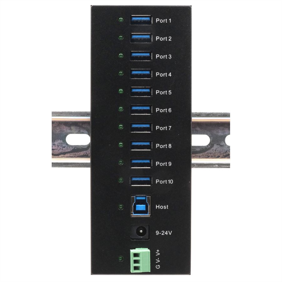 EXSYS EX-11230HMS 10 Port USB 3.2 Gen 1 HUB Din-Rail Kit und Wand VIA VL811+ Chipset