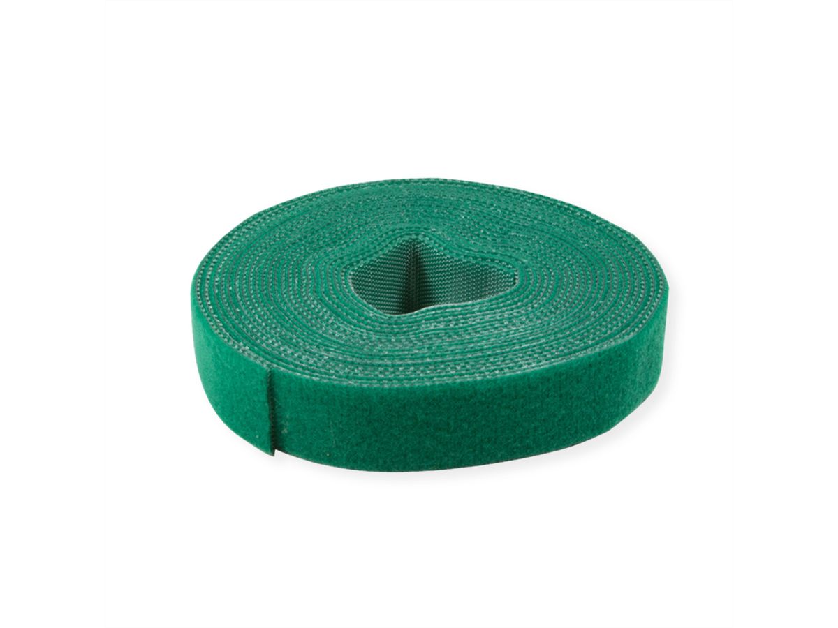 VALUE Klettband auf Rolle, 10mm, grün, 25 m
