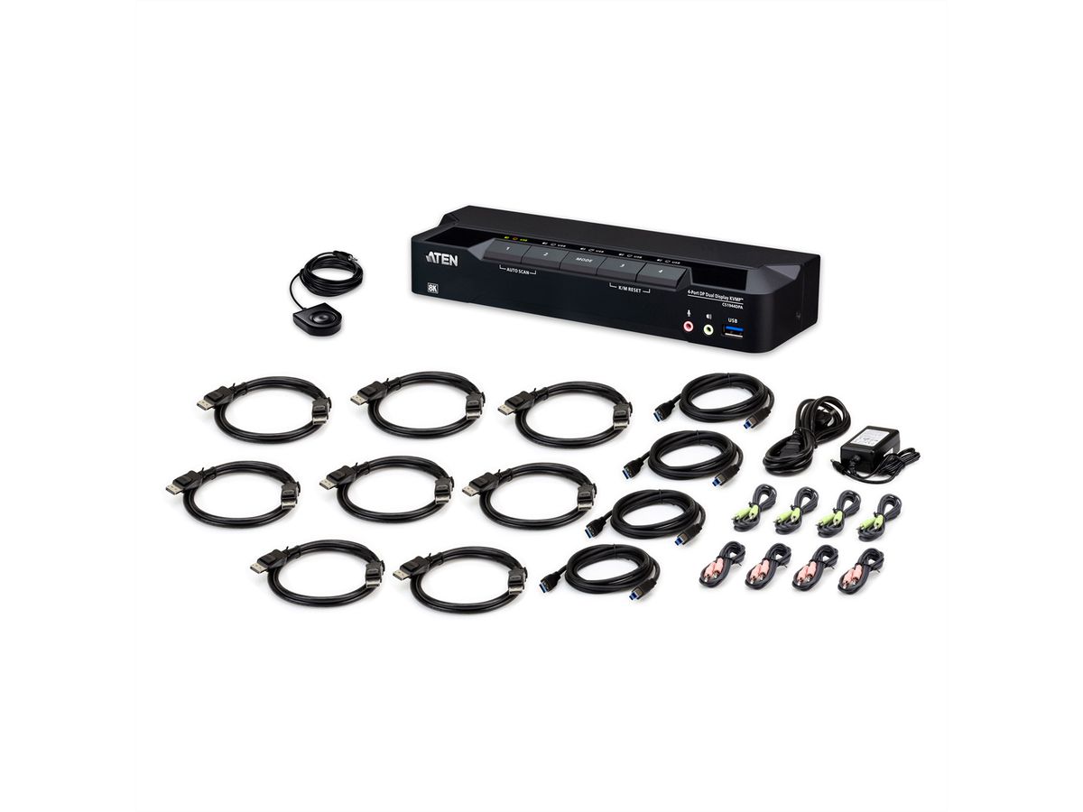 ATEN CS1944DPA 4-Port USB 3.0 8K DP KVM, DUAL View