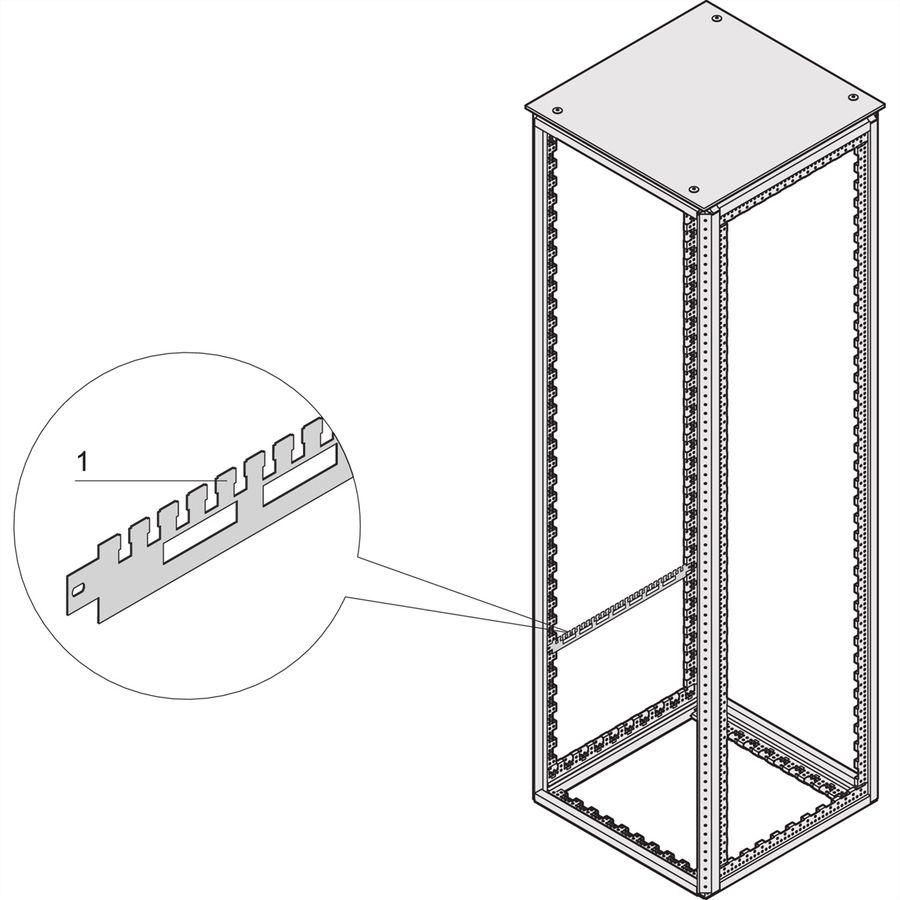 SCHROFF Kabelabfangschiene für die Schranktiefe - KABELABFANGSCHIENE 1100T(2X)