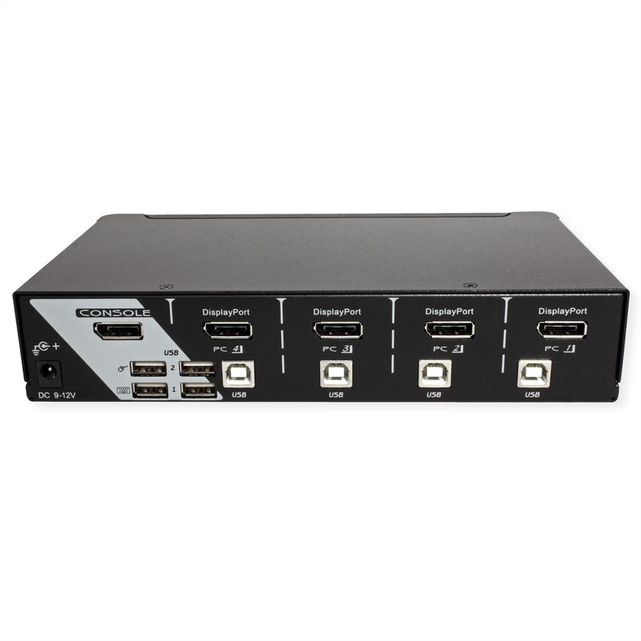 ROLINE DisplayPort USB 2.0 KVM Switch, 1 User - 4 PC