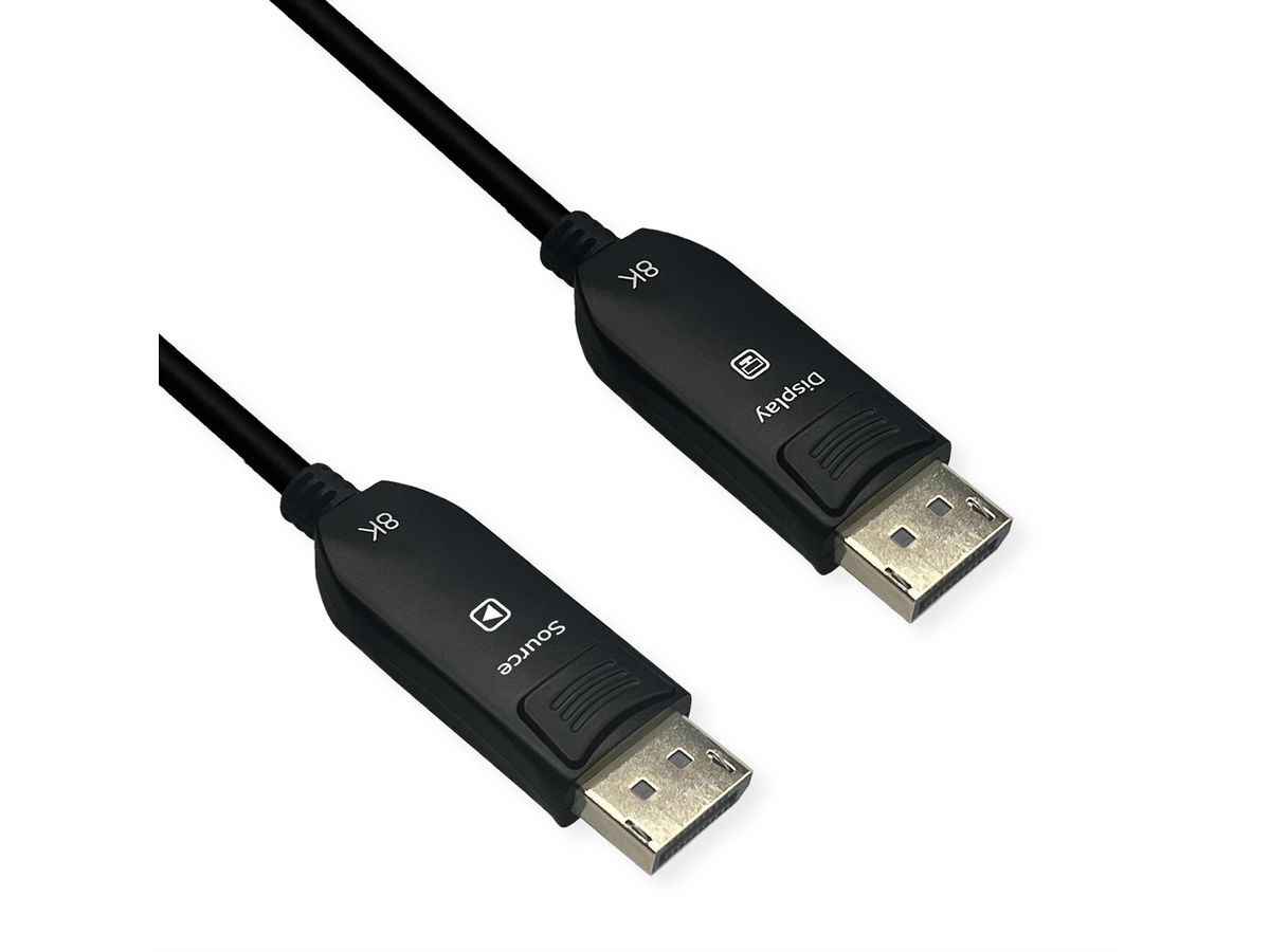 ROLINE DisplayPort v2.1 Kabel (AOC), 10K@60Hz, 54Gbit/s, UHBR13.5, ST/ST, 30 m