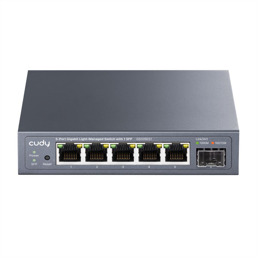 CUDY GS105ES1 5-Port Gigabit Switch Light Managed mit 1 SFP