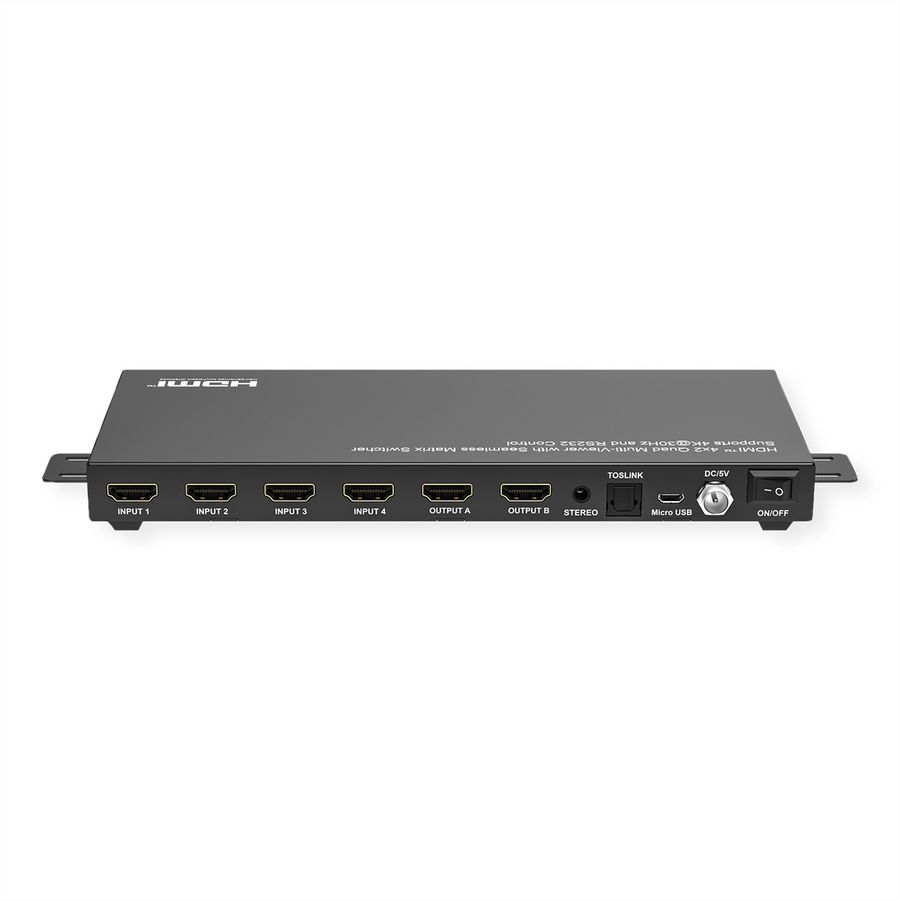 VALUE HDMI Matrix Switch, 4x2 QUAD Multi-Viewer, nahtlose Umschaltung