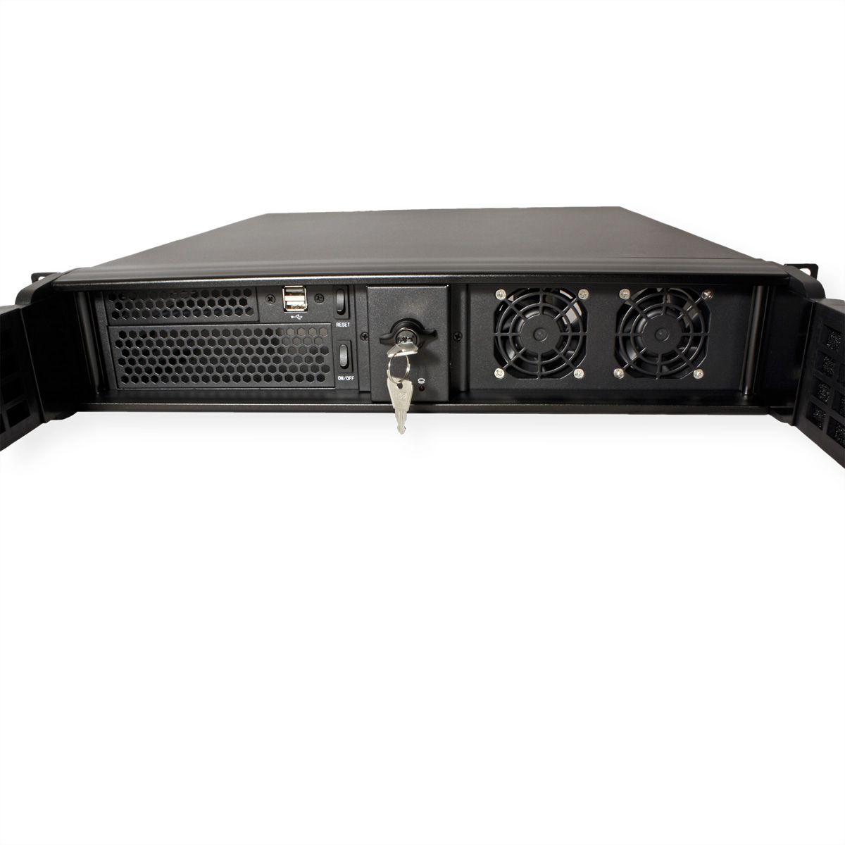 19" Servergehäuse 2U-2098-SK, 2HE, kurz, schwarz
