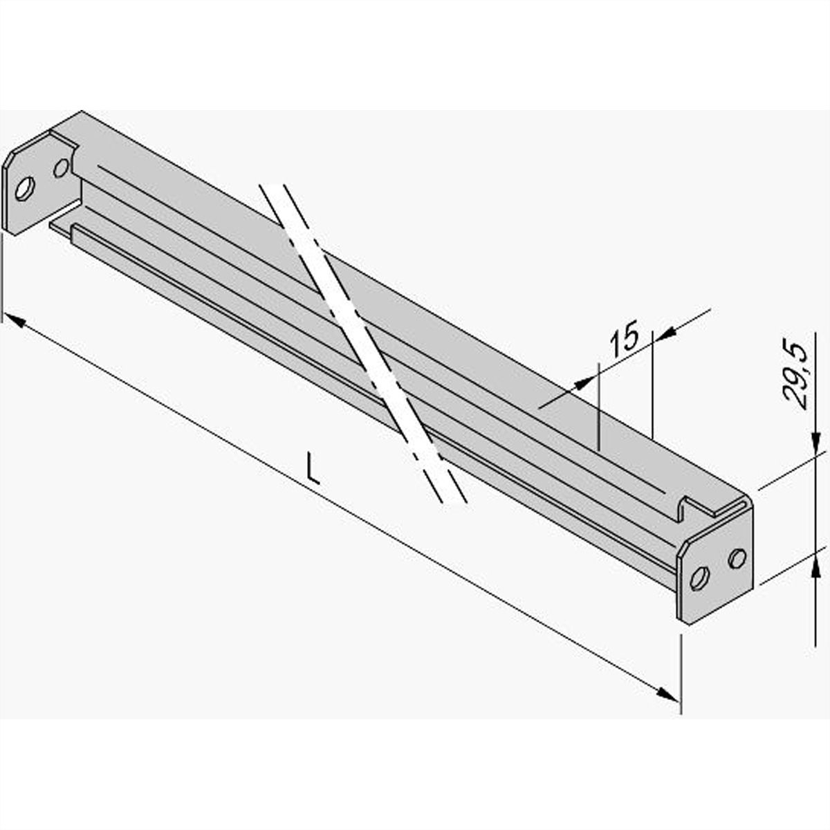 SCHROFF C-Profil für die Schrankbreite - C-PROFILSCHIENE 600 LG. (2X)